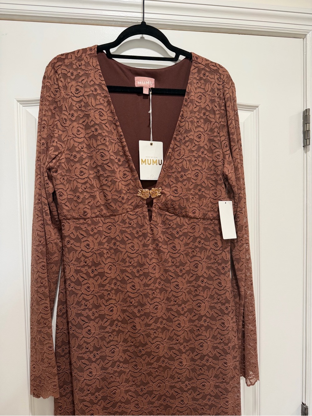 Show Me Your Mumu Lace Long-Sleeve V-Neck